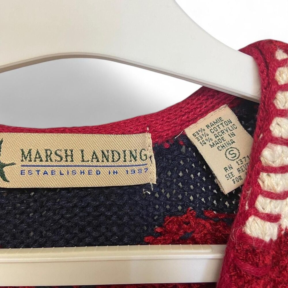Marsh Landing Heart of America patchwork knit sweater vest size S - Picture 4 of 4
